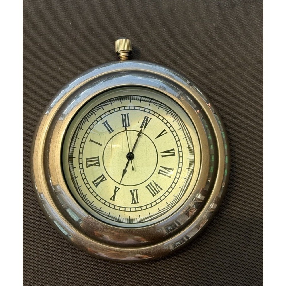 Vintage Two's Company Magnifying Clock / Paperweight Tested and Working